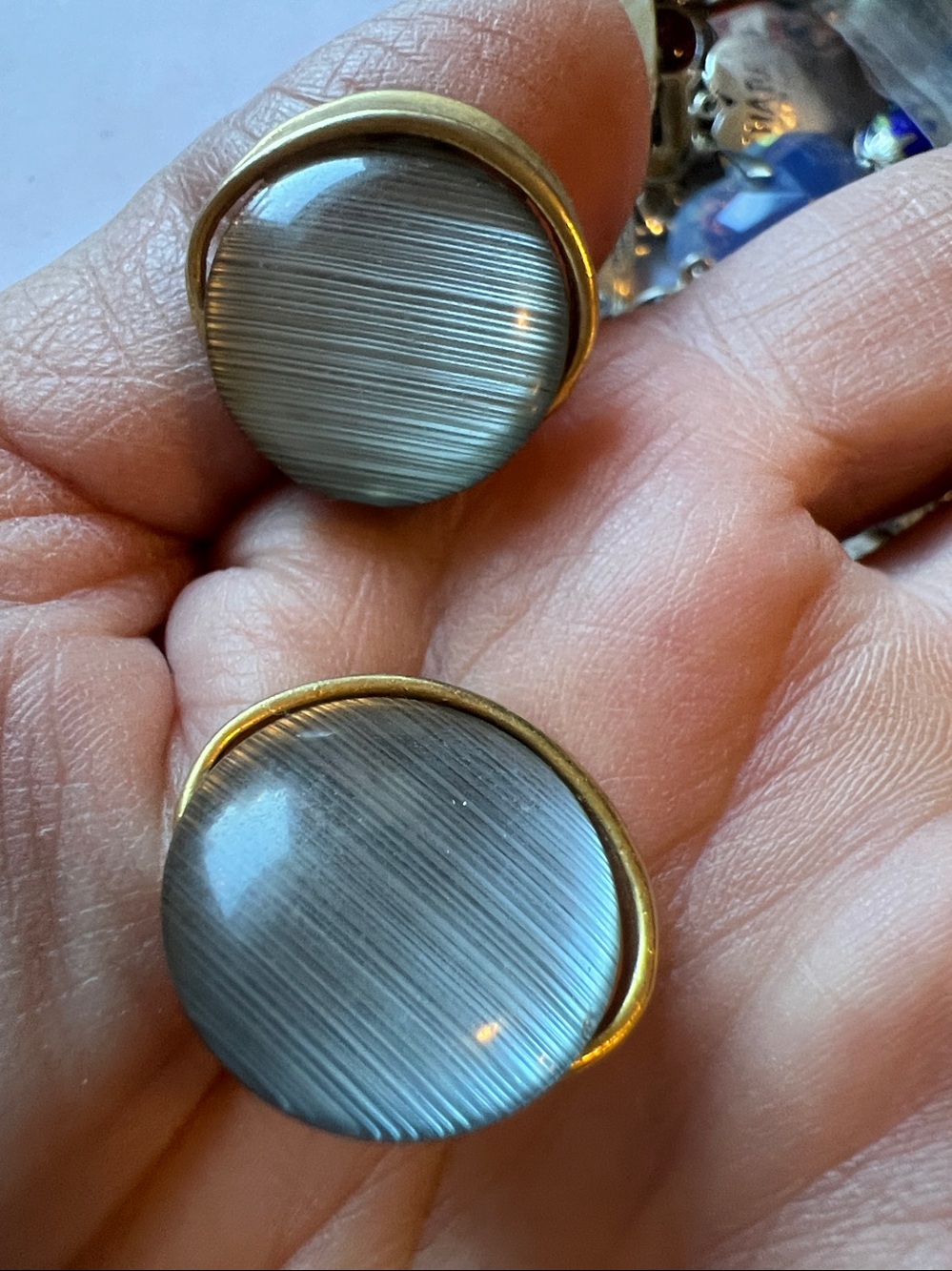 MCM Cats eye F. M Lambert designer pierced earrings